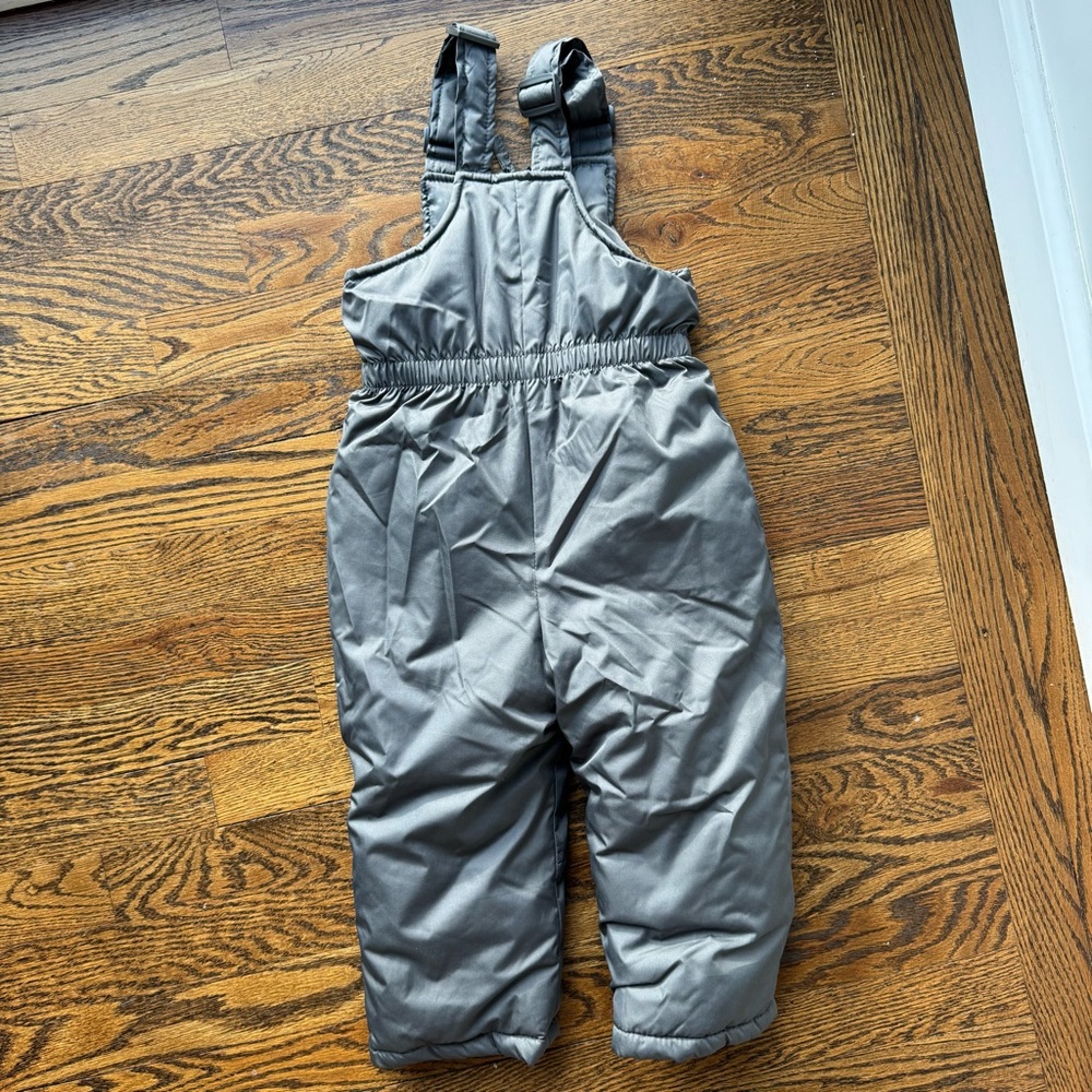 Pink Platinum Kids Gray Snow Bib Overalls 24M - Picture 5 of 9